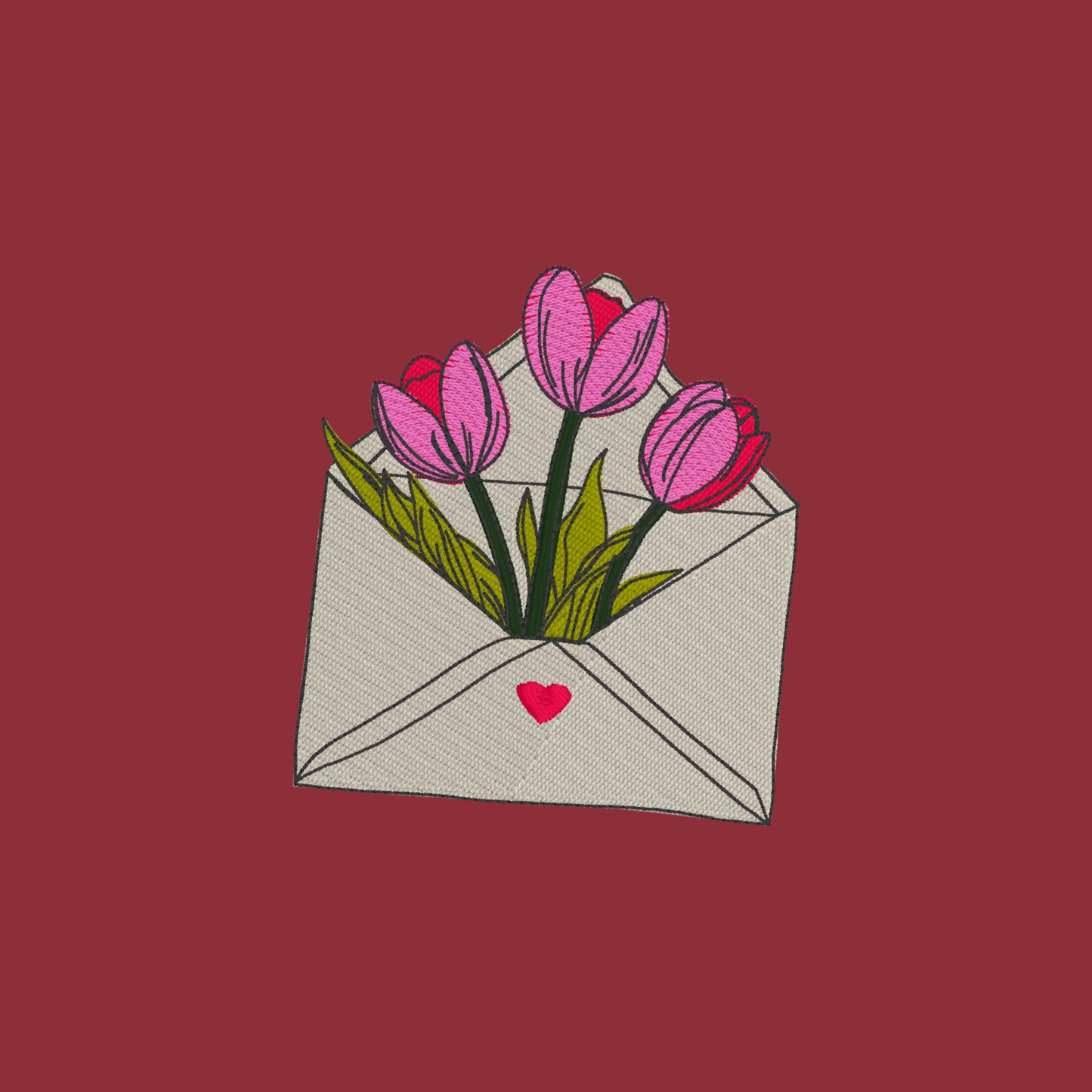 Tulip Love Letter {Embroidery}